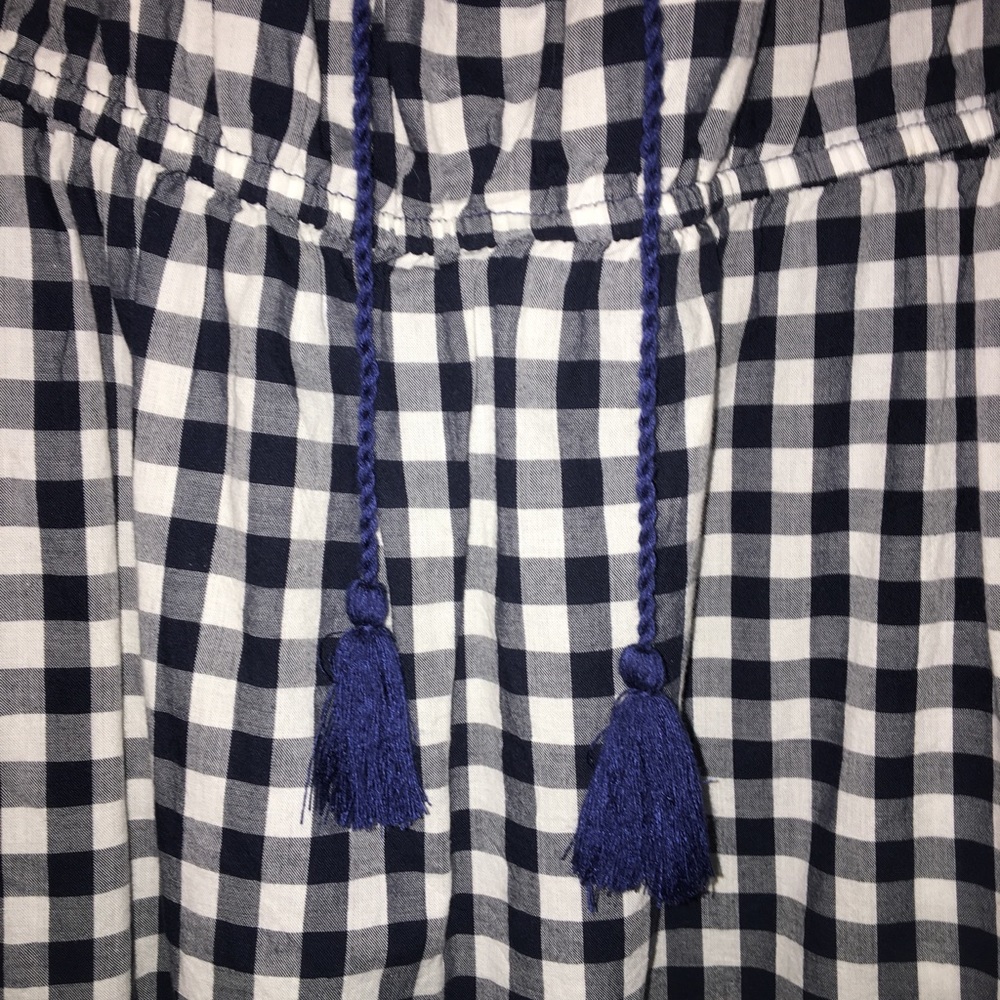 Authentic American Heritage |  Blue & White Gingham Flowy Off Shoulder Dress XS - Picture 4 of 8